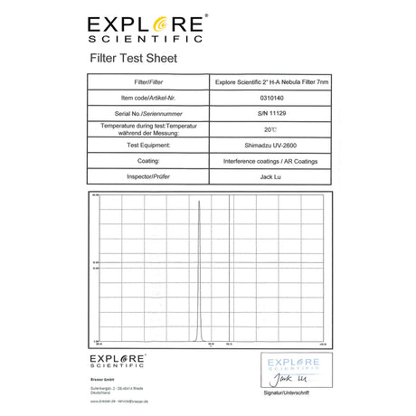 Nebula Filter H-Alpha 2-inch 7nm | 310140 | 812257017188