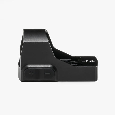 Athlon Midas EDC red dot sight alternate angle showing aluminum chassis and lens window