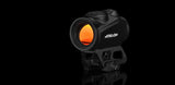 Athlon Midas Strobe TSR3 red dot sight showing lens reflections from advanced fully multi-coated optics