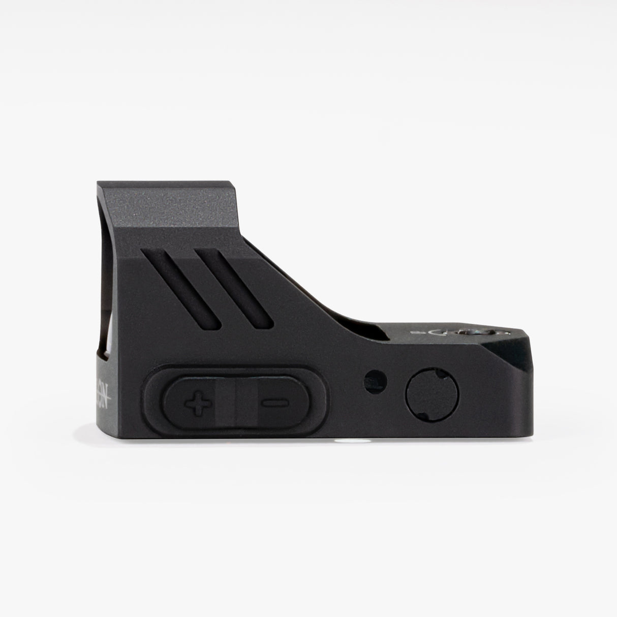Athlon Midas Flash 6 MOA red dot sight side profile showing 1.77-inch overall length and low-profile mount