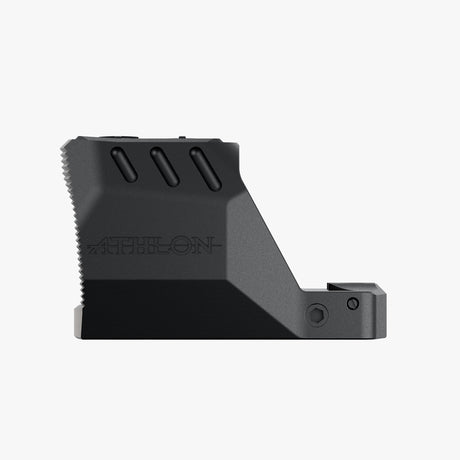 Athlon Midas Burst TSR1 red dot sight side profile showing DeltaPoint-style mount and 1.9-inch overall length