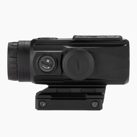 Athlon Midas Flare 5x prism scope right side profile showing windage turret cap and picatinny mount