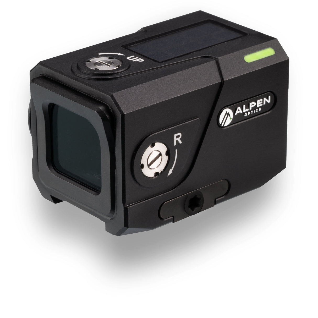 Alpen Argus LT 1x20 reticle view showing the 3 MOA red dot illumination pattern through the enclosed window