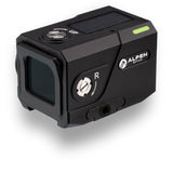 Alpen Argus LT 1x20 reticle view showing the 3 MOA red dot illumination pattern through the enclosed window