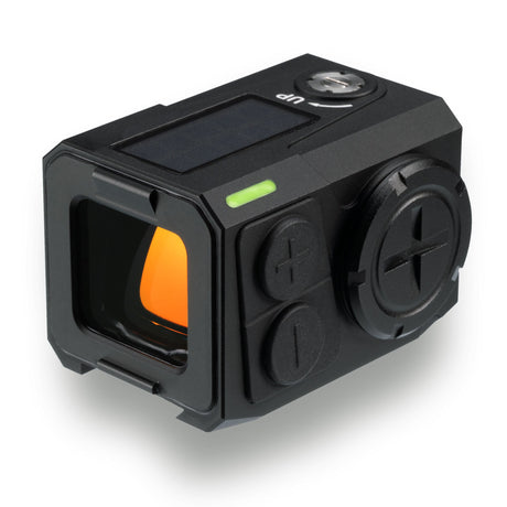 Alpen Argus LT 1x20 red dot sight paired with the included high mount showing adapter base and Torx hardware