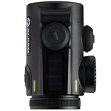 Alpen Nevada LT 3x24 reticle view showing the etched 3 MOA fine red dot with illumination active