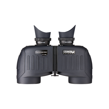 Steiner Commander 7x50 marine binocular, front view showing Sports Auto Focus eyecups