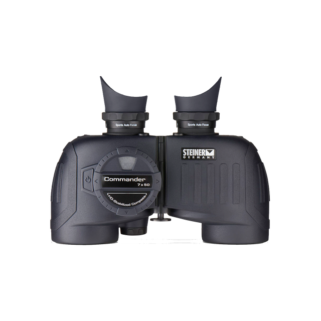 Steiner Commander 7x50c marine binocular with illuminated HD-Stabilized compass, front view