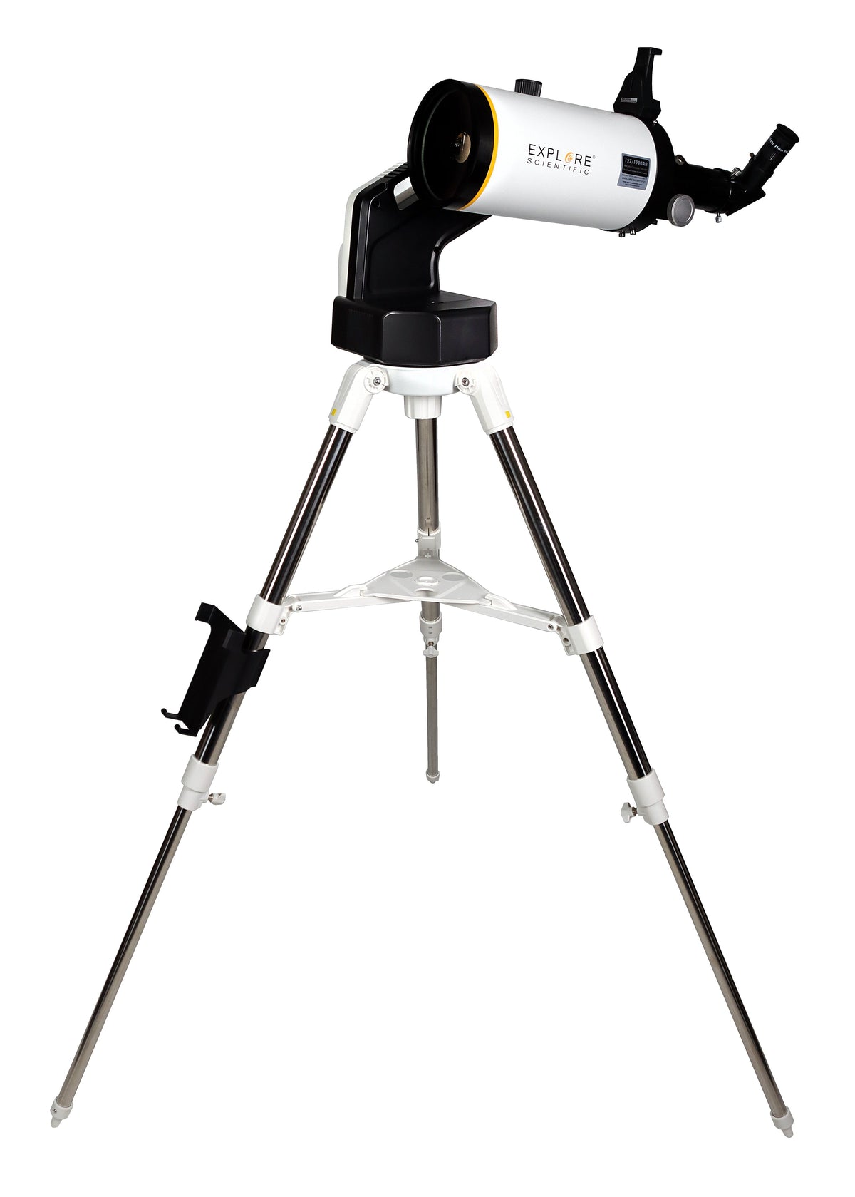 Sidara Pro 127 package from the tube side: Maksutov-Cassegrain on the Sidara Pro GoTo mount and tripod