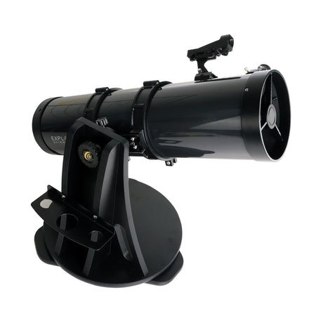 6-inch Tabletop Dobsonian from the open end of the tube, with the accessory rack on the side of the mount