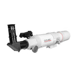 FirstLight 80mm refractor rear view with 90 degree diagonal, eyepiece and red dot finder, Sidara Nano package