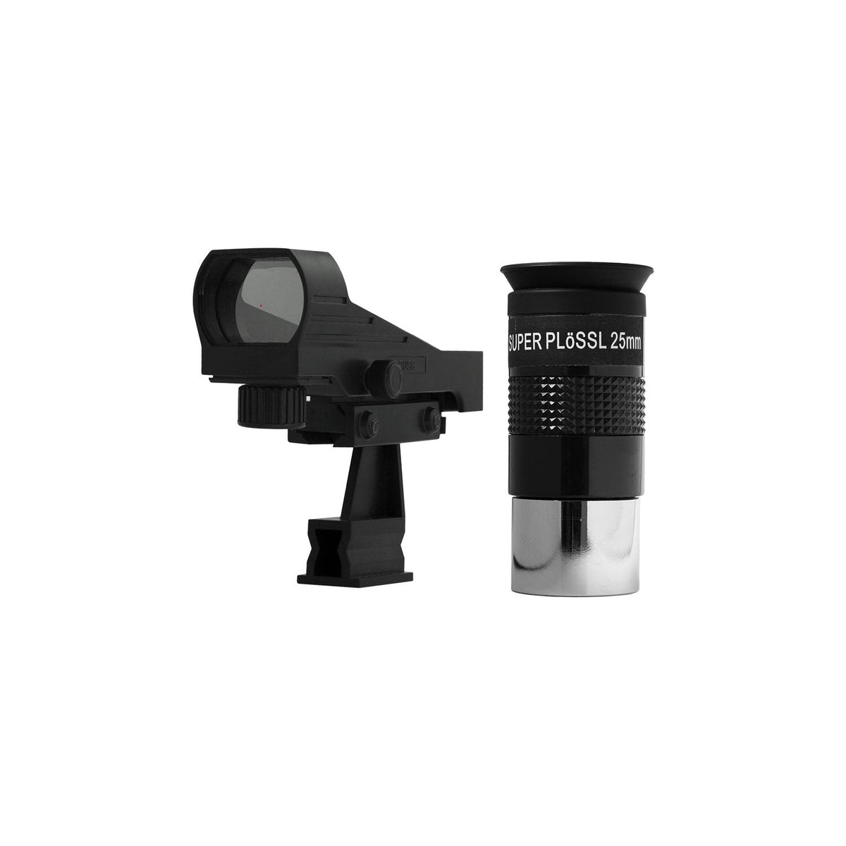Red dot finder and 25mm eyepiece from the FirstLight 80mm refractor and Sidara Nano package