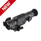 Guide Nova N435 thermal riflescope side profile showing the 35mm objective lens, ocular eyepiece, and magnesium alloy housing