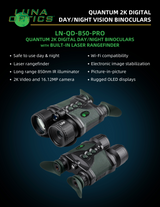 Luna Optics Quantum Digital 6-36x50 Day/Night Vision Binocular with Integrated 1635 yds Laser Rangefinder