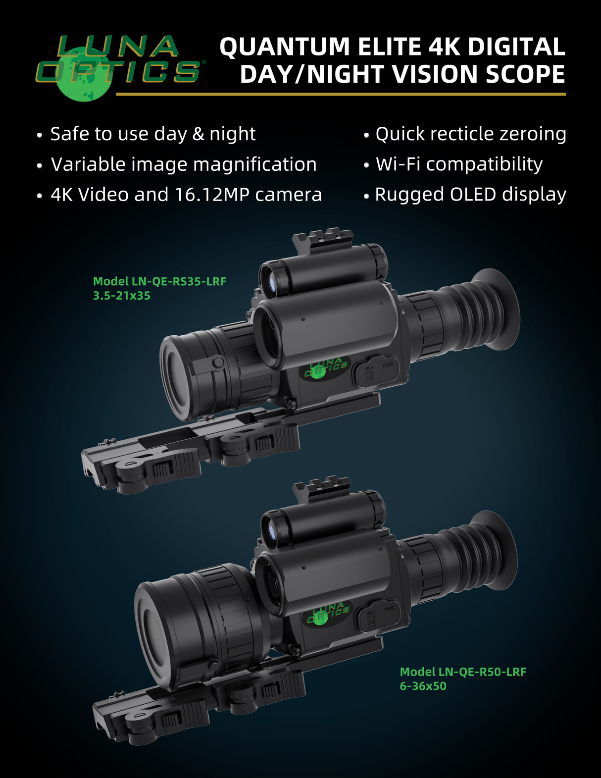 Luna Optics QE-RS35-LRF infographic — LN QE RS35 LRF and RS50 LRF File1 Introduction