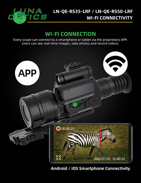 Luna Optics QE-RS35-LRF infographic — LN QE RS35 LRF and RS50 LRF File9 WiFiConnectivity