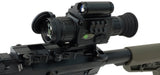 Luna Optics QE-RS35 4K night vision riflescope — angled side view showing eyepiece and controls