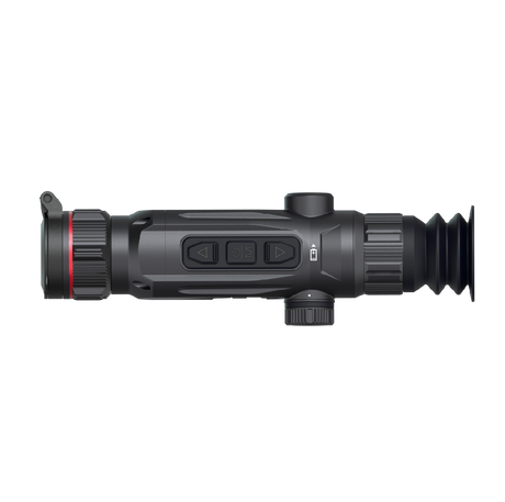 Guide Nova N425 thermal riflescope three-quarter view showing the magnesium alloy housing and integrated controls