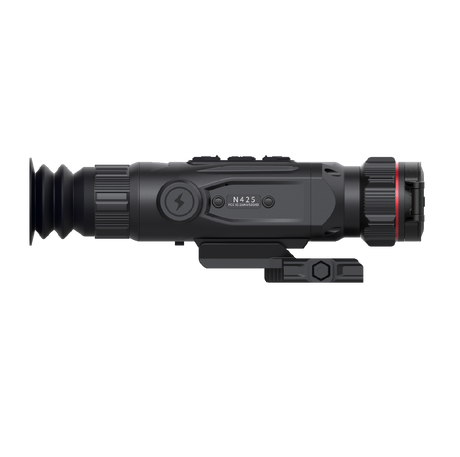 Guide Nova N425 thermal riflescope rear eyepiece view showing the 0.39 inch 1024x768 AMOLED display housing