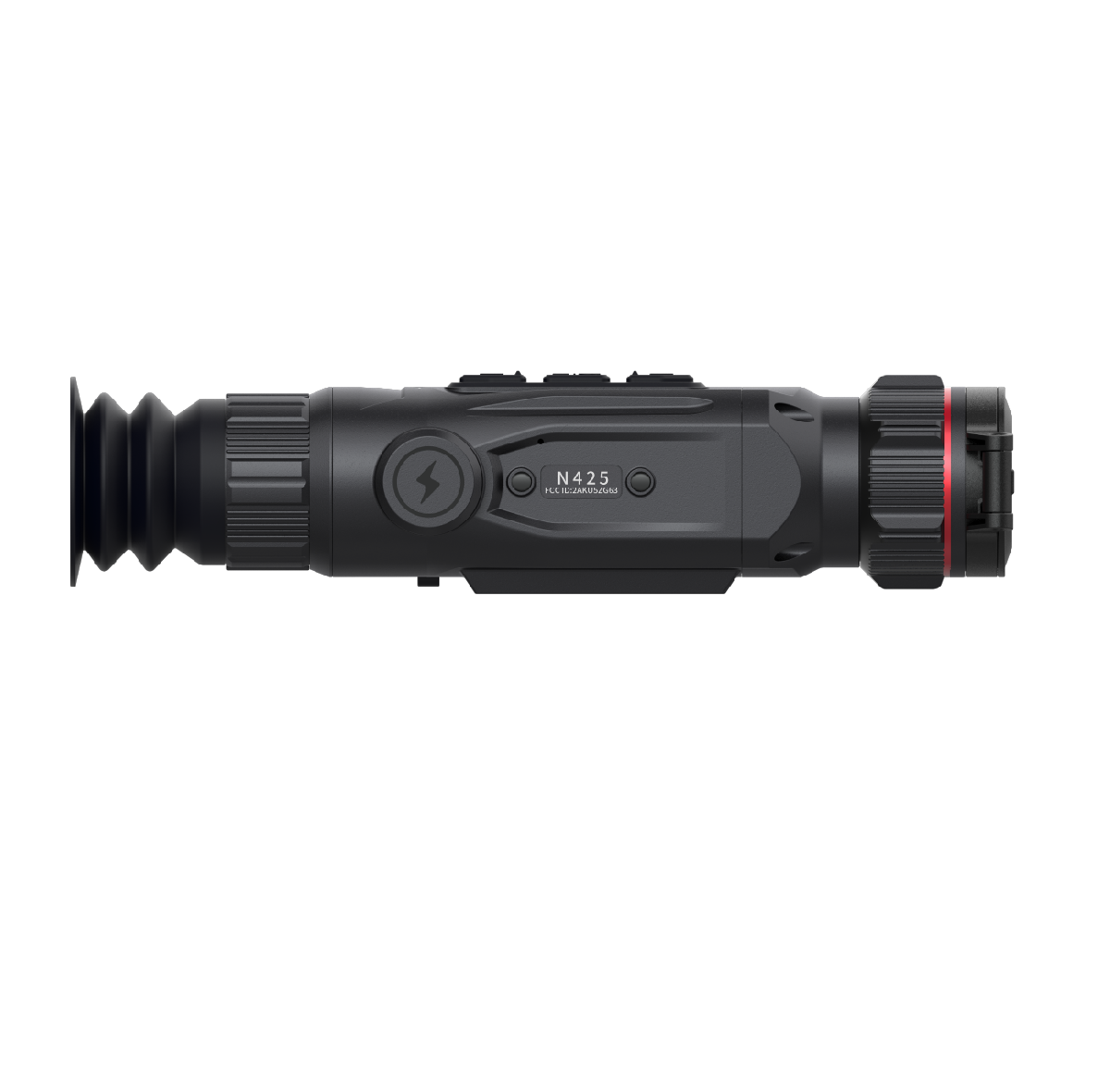 Guide Nova N425 thermal riflescope with quick-release scope mount installed for direct Picatinny rail attachment