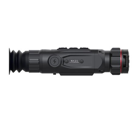 Guide Nova N425 thermal riflescope with quick-release scope mount installed for direct Picatinny rail attachment