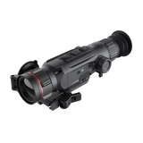 Guide Nova N435 thermal riflescope full chassis profile with quick-release scope mount installed for direct Picatinny rail attachment