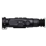 Guide Nova N635S thermal riflescope side profile showing the battery compartment cap and the USB-C port cover