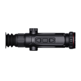 Guide Nova N635S thermal riflescope top view of the three control buttons between the eyepiece and the objective