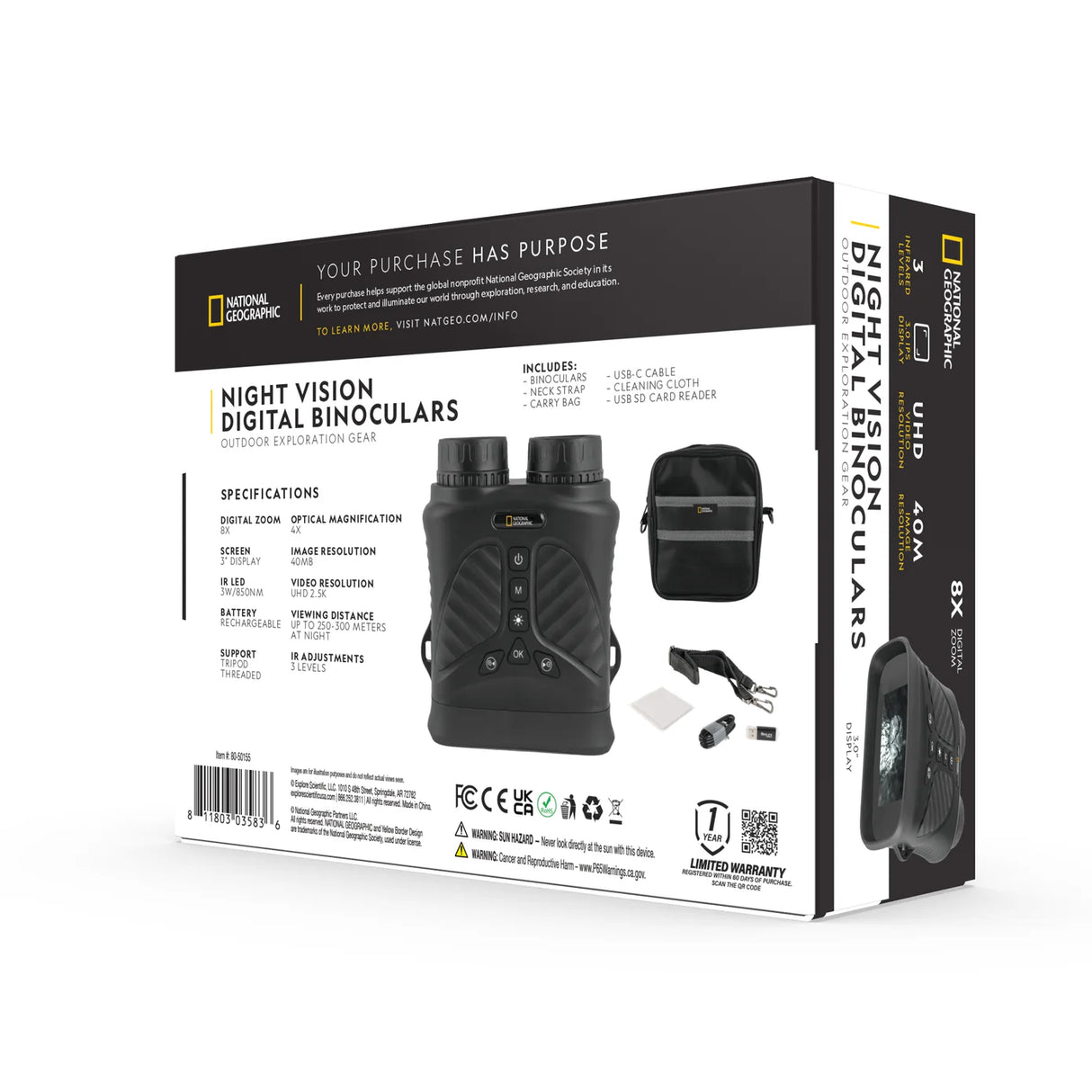 National Geographic Night Vision Digital Binoculars | 80-50155 | 811803035836