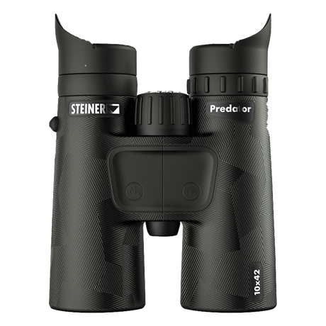 Steiner Predator 10x42 hunting binocular, angled side view