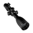 Alpen Kodiak 6-24x50 FFP riflescope three-quarter profile view showing the 30mm tube, side parallax turret, and exposed target-style adjustment knobs