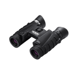 Steiner Tactical T824 8x24 compact binocular, three-quarter view showing the folding double-hinge body and TACTICAL 8x24 marking
