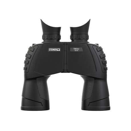 Steiner Tactical T856R 8x56 binocular, front view showing the STEINER T856r 8x56 marking and oversized 56 mm objectives