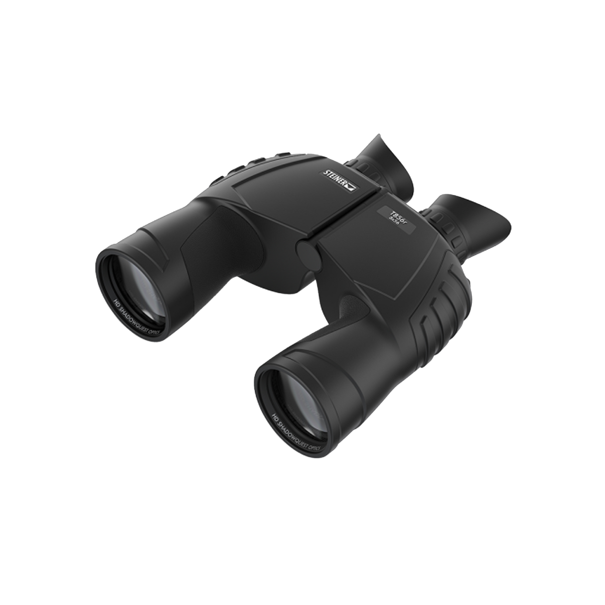 Steiner Tactical T856R 8x56 binocular, angled view showing the NBR rubber-armored low-light body