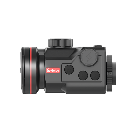 Guide TB650P 2.0 thermal clip-on left side with the menu and arrow keys and the battery cap