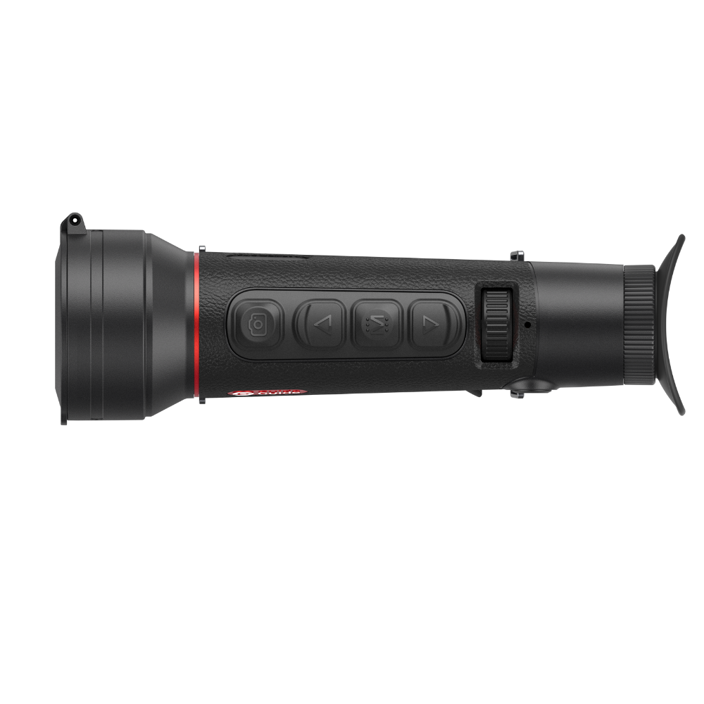 Guide TD 653L thermal monocular top view showing control buttons and manual focus ring