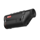 Guide TD433 thermal monocular top view showing the focus roller and mode button layout for one-handed control