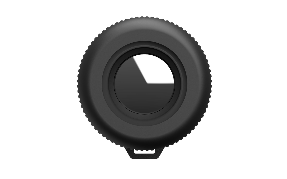 Guide TE421 thermal monocular front view showing the 25mm objective and weatherproof IP67 sealed housing