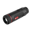 Guide TE421 compact thermal monocular three-quarter view showing the 25mm objective lens and pocket-sized chassis