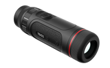 Guide TE421 thermal monocular in hand showing the pocket-sized 295 gram form factor