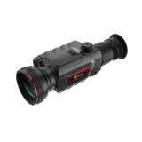 Guide TR 650-A thermal riflescope three-quarter view showing 50mm germanium objective lens, Guide branding, and ergonomic body design