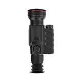 Guide TR 650-A thermal riflescope front view showing 50mm objective lens with red accent ring