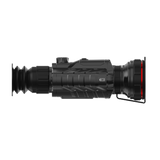 Guide TR 650-A thermal riflescope alternate angle showing eyepiece, focus ring, and top-mounted control buttons