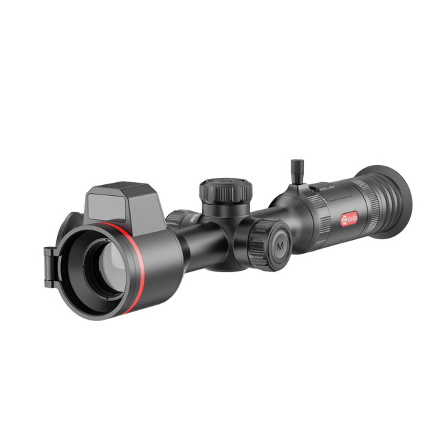 Guide TU435L thermal riflescope with laser rangefinder front three-quarter view on white background