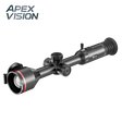 Guide TU650LS thermal riflescope, three-quarter front view of the 50 mm objective with the rangefinder inside the lens