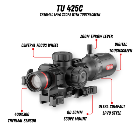 Guide TU425C compact thermal riflescope right side profile