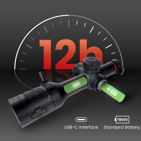 Guide TU425C compact thermal riflescope touchscreen close-up