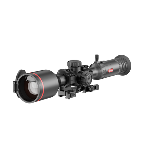 Guide TU650P thermal riflescope front three-quarter view on white background