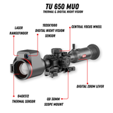 Guide TU650M thermal riflescope top-down view showing turrets