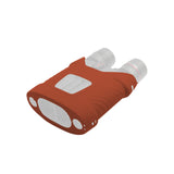 Kite Optics Silicon Jacket APC 42 in safety orange, fitted on APC 42 stabilized binoculars